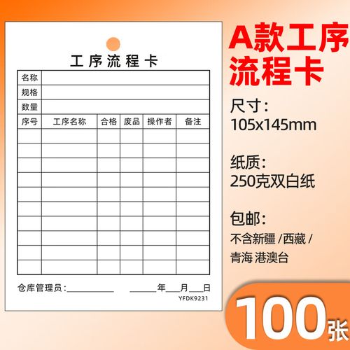 易復得物料生產流轉卡工廠車間加工產品流動標識卡工藝工序流程卡標示